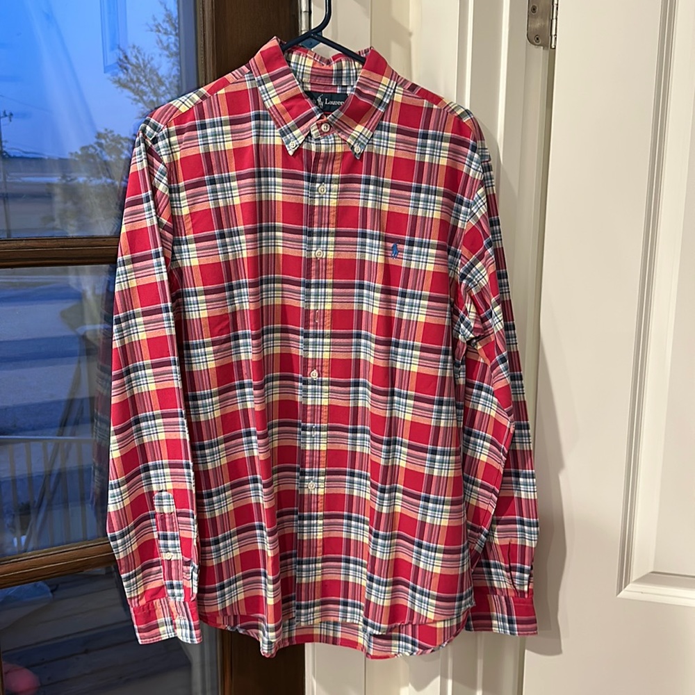 Men’s Ralph Lauren Plaid Button Down Dress Shirt